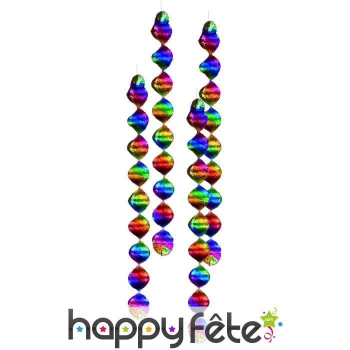 Suspensions spirales multicolores, 60cm