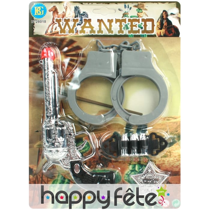 Set shérif. révolver menotte insigne de sheriff