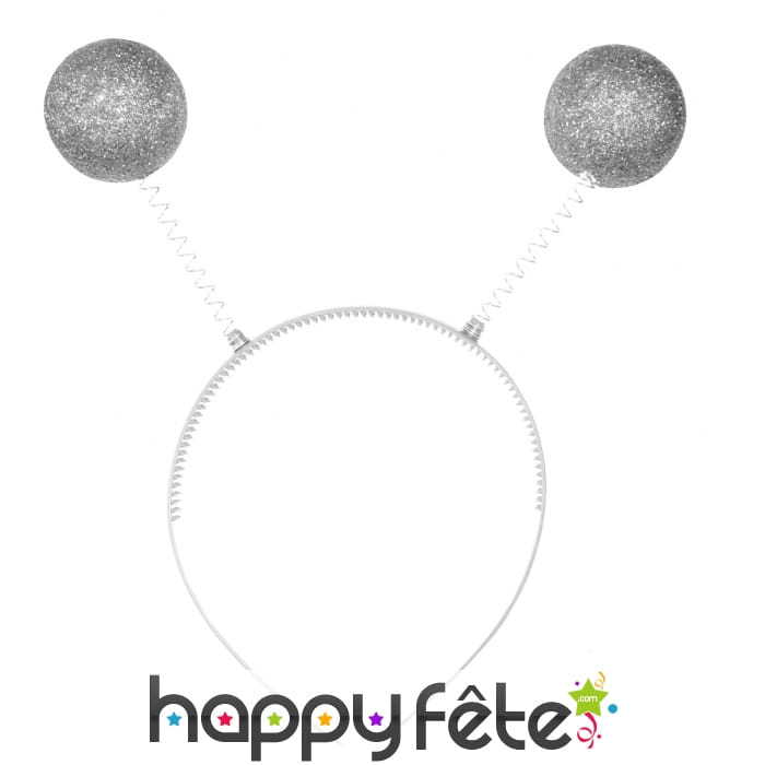 Serre tète antenne boules argentées