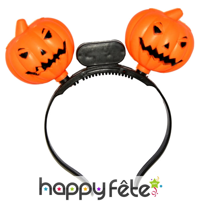 Serre tête avec citrouilles lumineuses