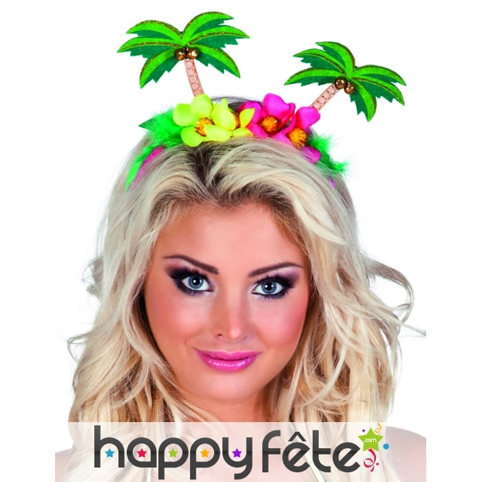 Serre-tête avec palmier et fleurs