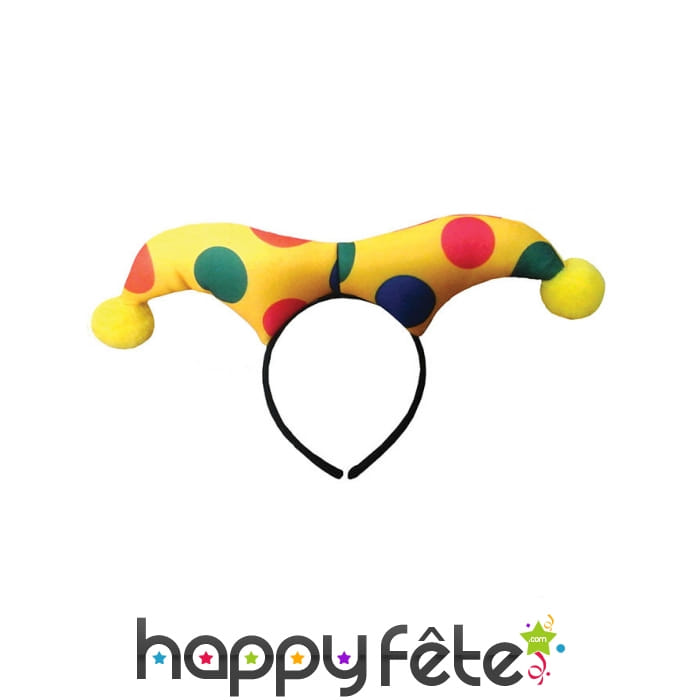 Serre tête chapeau arlequin coloré