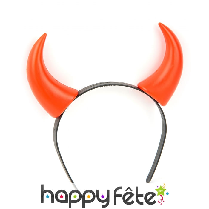 Serre tête cornes de diable rouge en plastique