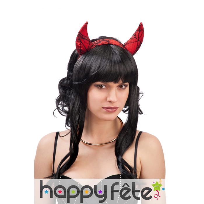 Serre-tête cornes de diable rouges