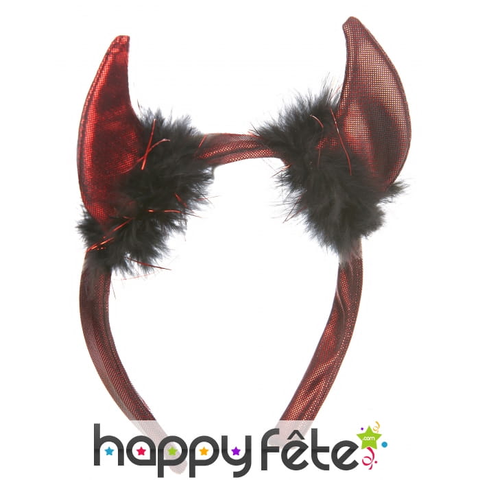 Serre tête cornes diablesse avec froufrous