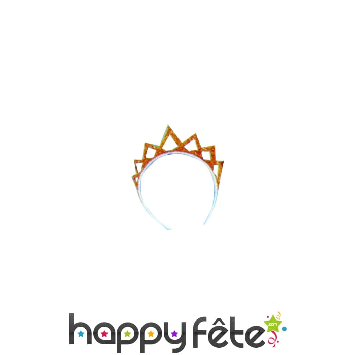 Serre tète couronne paillettes dorées