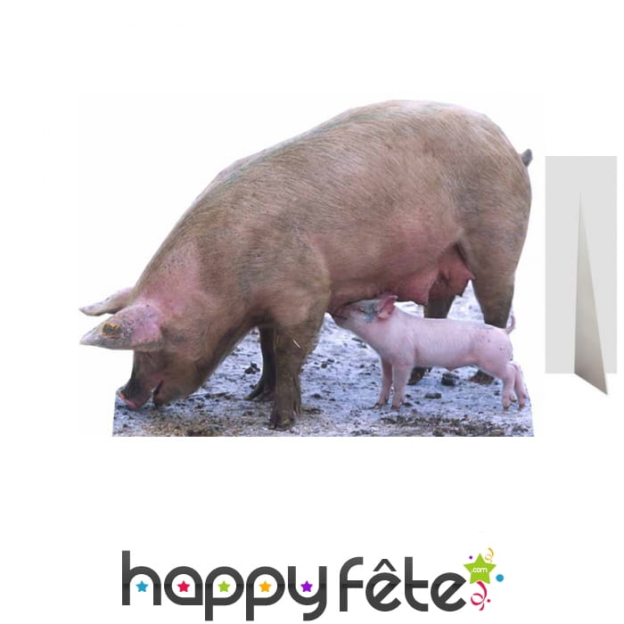 Silhouette truie cochonnet taille réelle