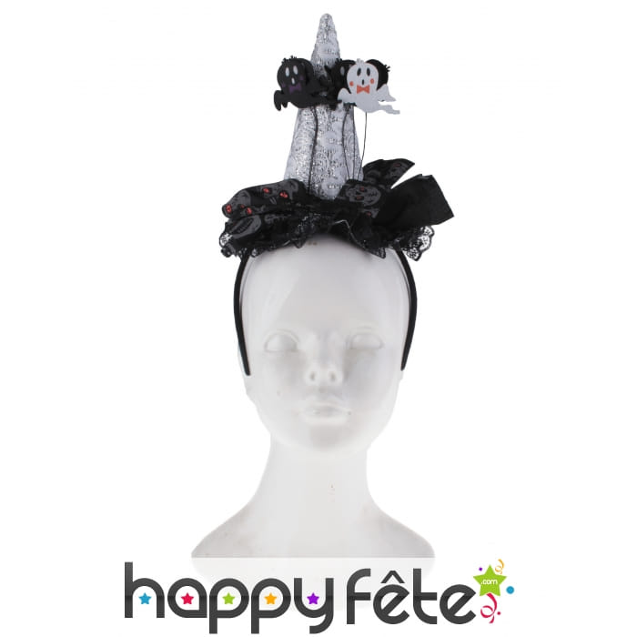 Serre tête de sorcière décoré de petits fantômes