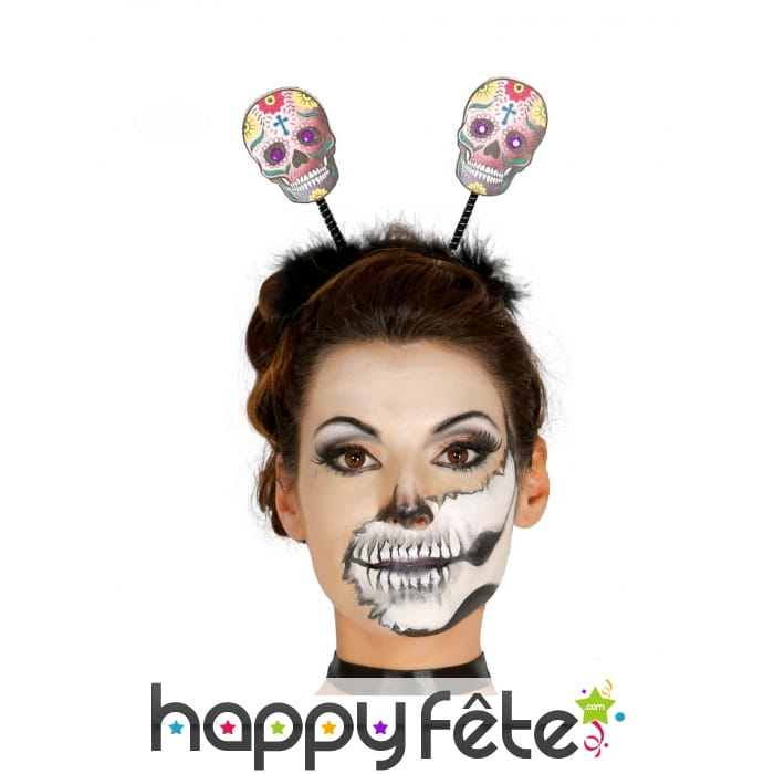 Serre-tête dia de los muertos sur ressort