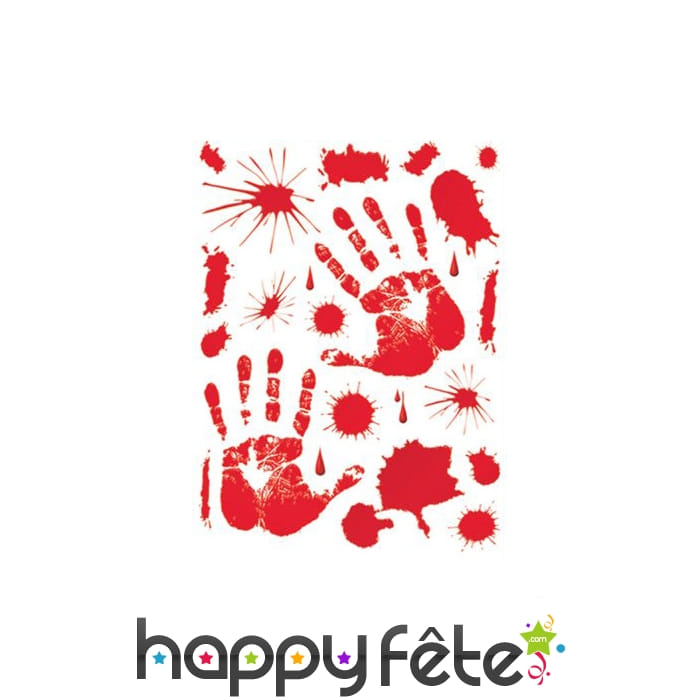 Stickers taches de mains ensanglantées