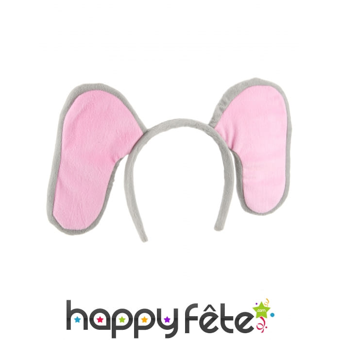 Serre tête éléphant gris rose pour adulte