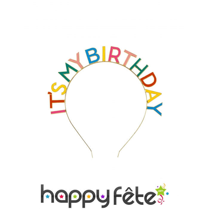 Serre-tête It's my Birthday multicolore