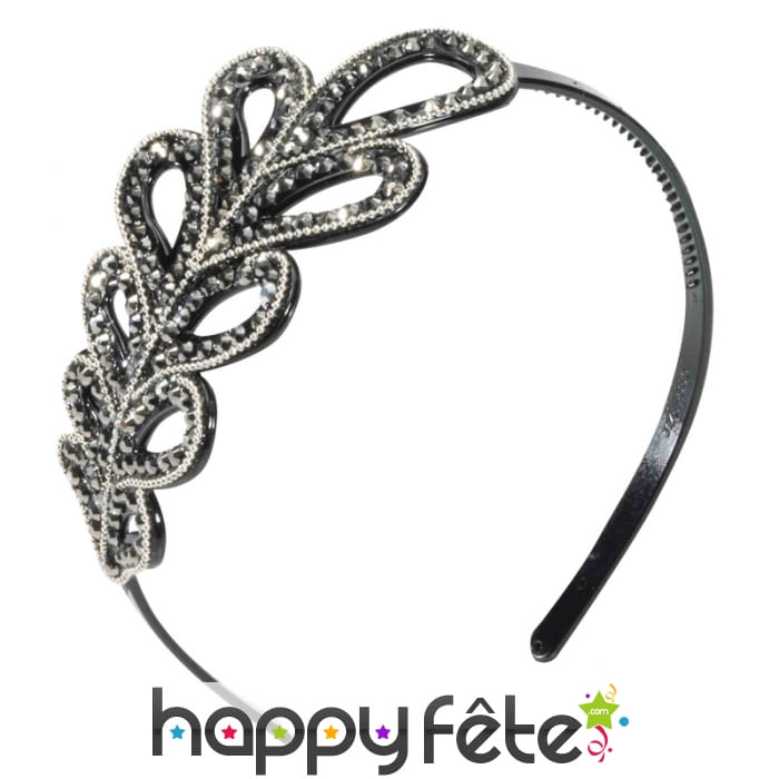 Serre tête laurier strass argentés