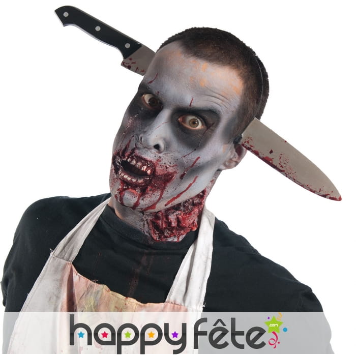 Serre-tête long couteau planté dans la tête