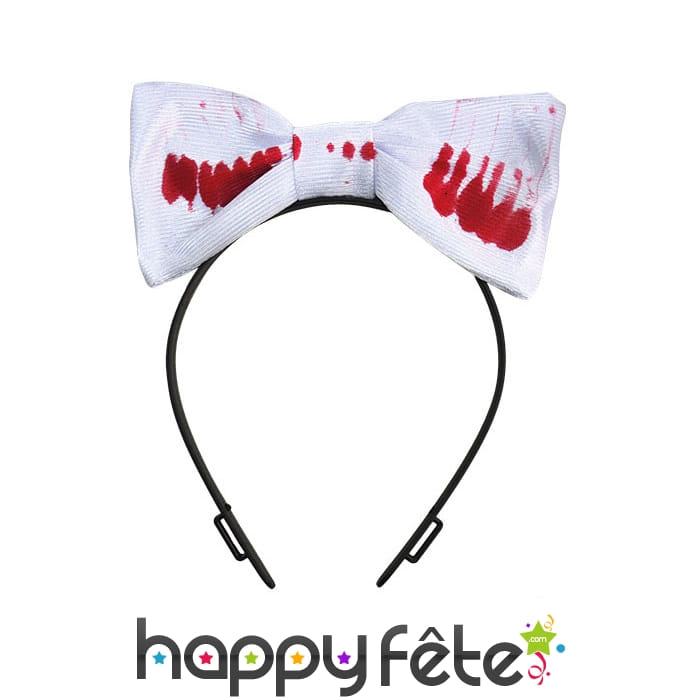 Serre-tête noeud blanc ensanglanté