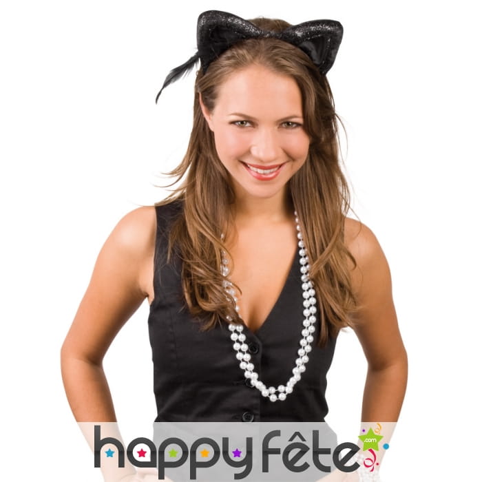 Serre tête oreilles de chat pailletées