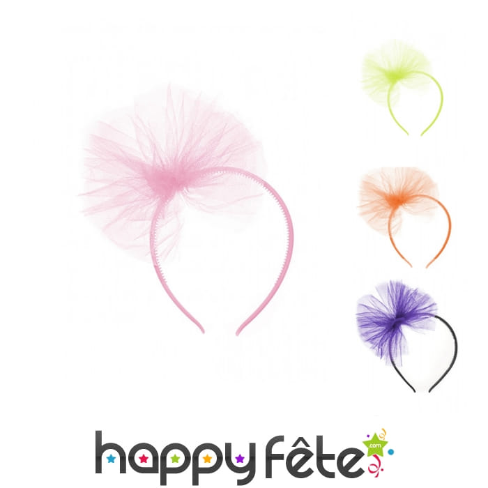 Serre-tête rose avec noeud en tulle