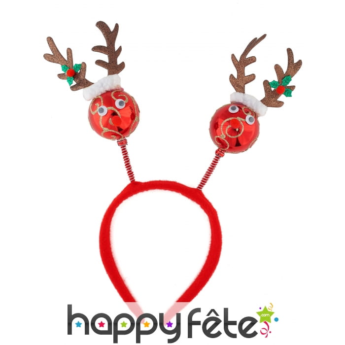 Serre-tête rouge tête de rennes, adulte