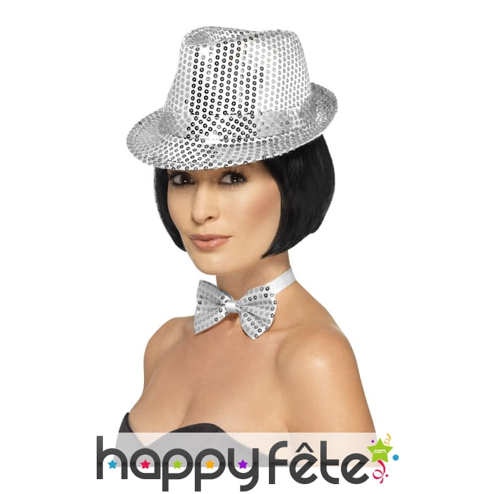 Trilby argenté à sequin