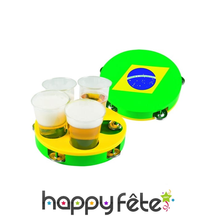 Tambourin à boisson aux couleurs du Brésil