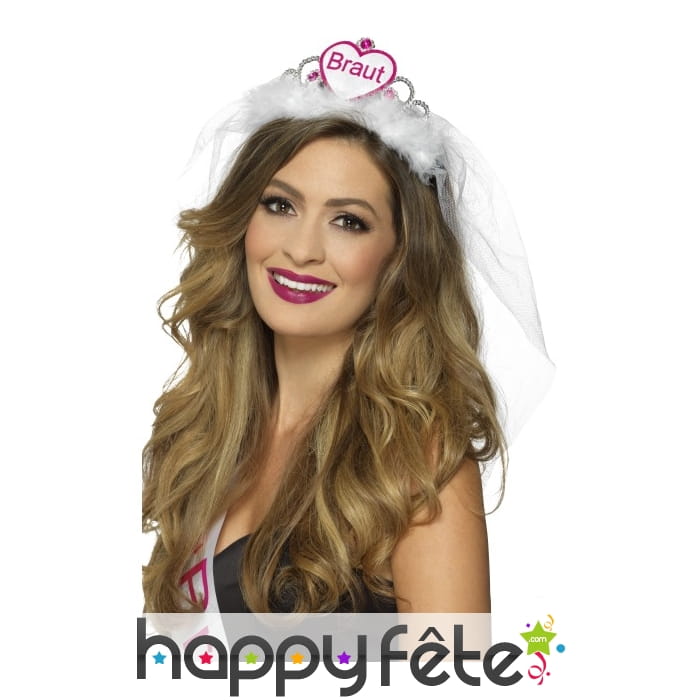 Tiare blanc Braut avec voile