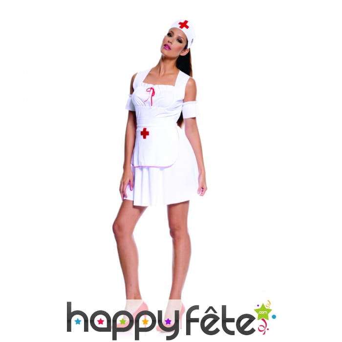Tenue blanche courte d'infirmière sexy