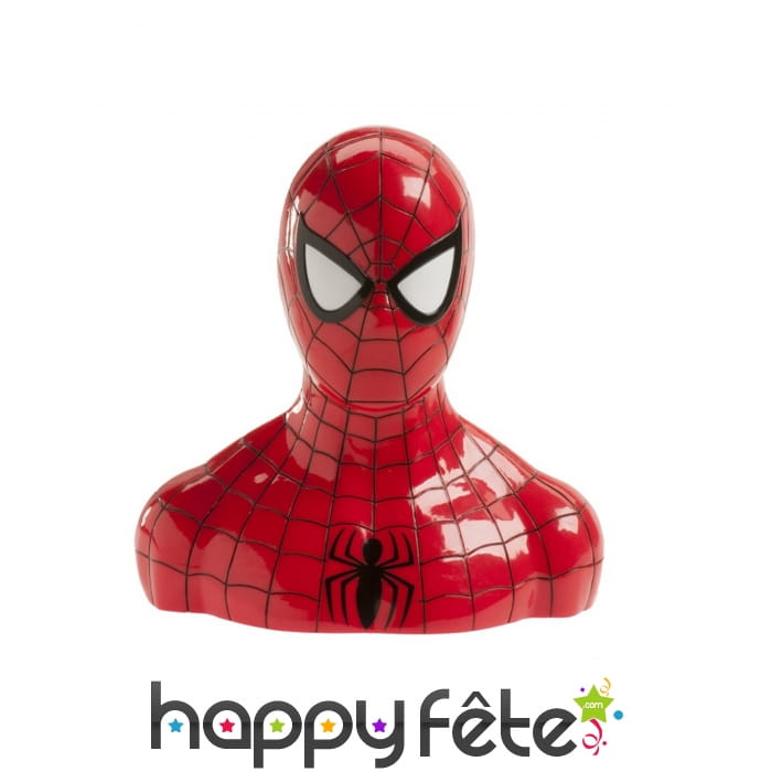 Tirelire buste de Spiderman avec friandises