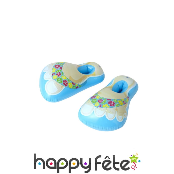 Tongs bleues gonflables taille adulte