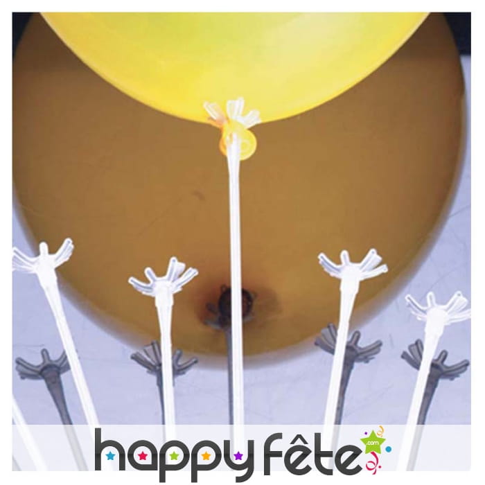 Tiges blanches pour ballon, par 100
