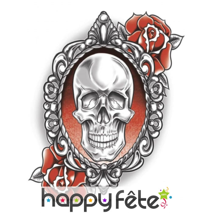 Tatouage crâne et Roses