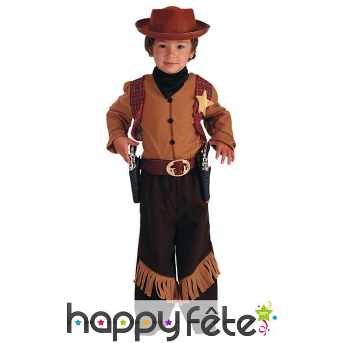 Tenue chic Far West de shérif marron et beige