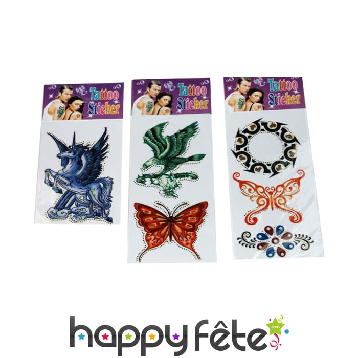 Tatouage couleurs scintillant grand modèle