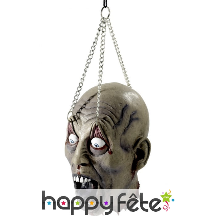 Tête coupée zombie avec chaine