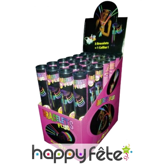 Tube de 15 bracelets lumineux de 20cm