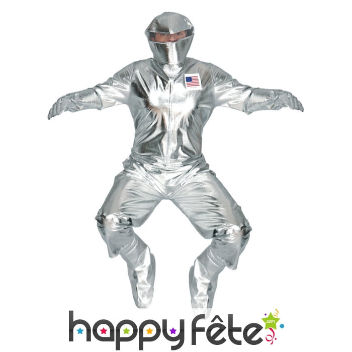 Tenue d'astronaute futuriste argenté pour adulte