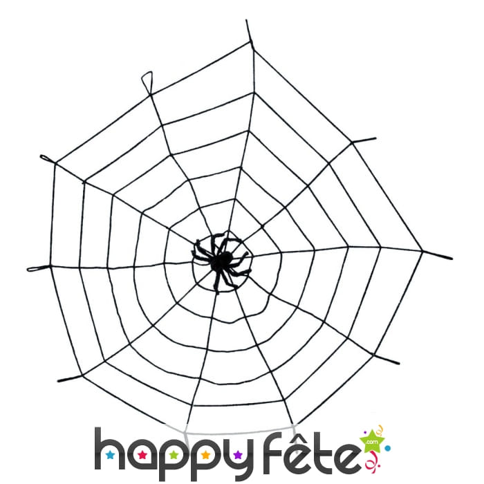Toile d'araignée noire de 150cm avec araignée