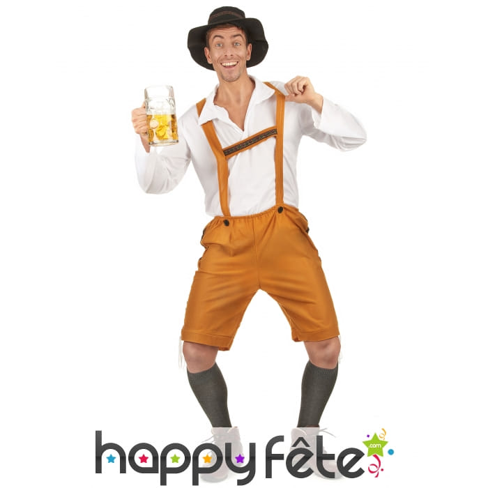 Tenue de bavarois en salopette marron