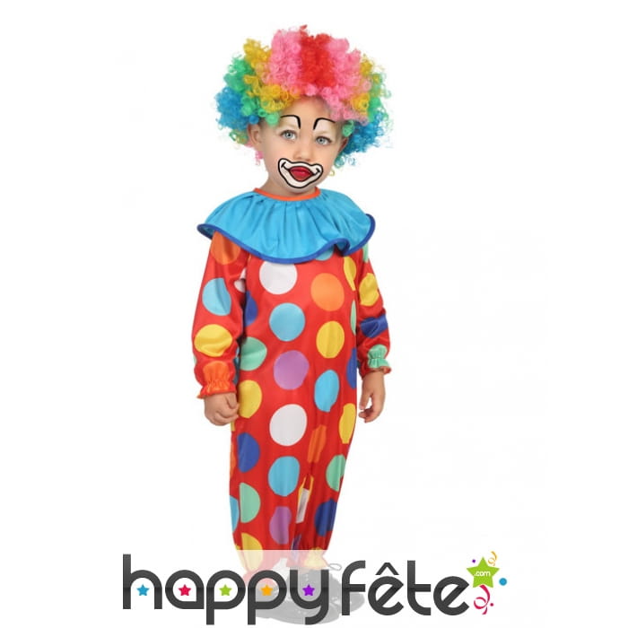 Tenue de bébé clown à pois colorés