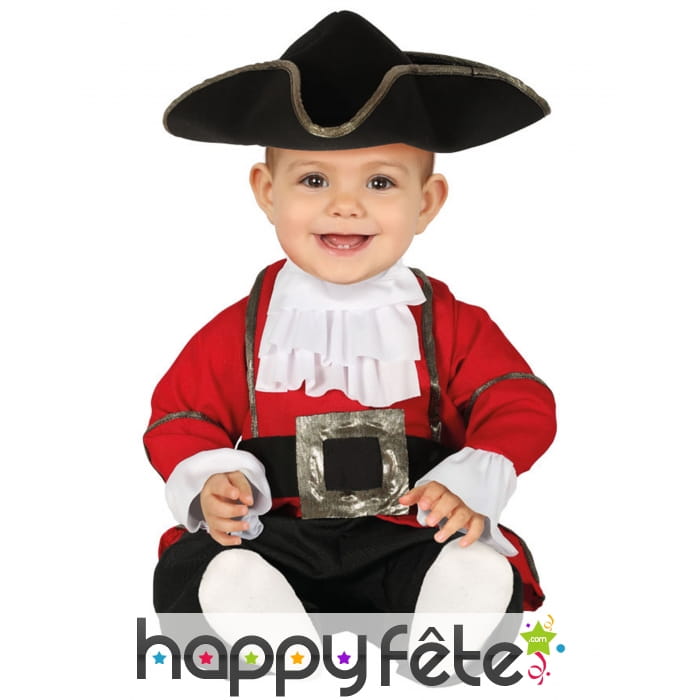Tenue de bébé pirate rouge