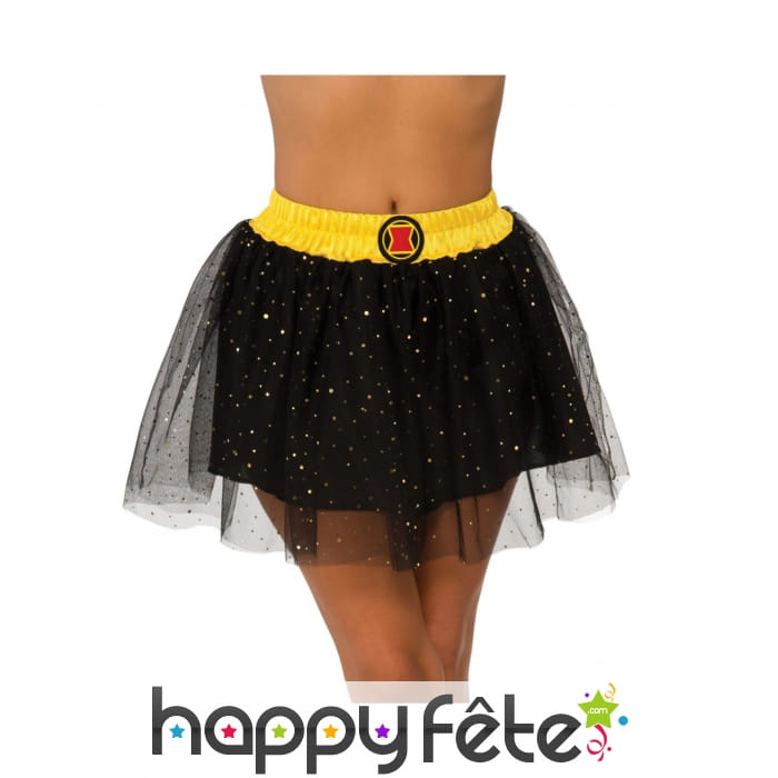 Tutu de Black Widow jaune et noir pailleté, femme