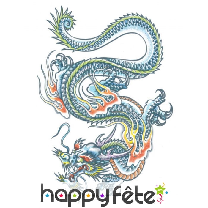 Tatouage dragon chinois éphémère