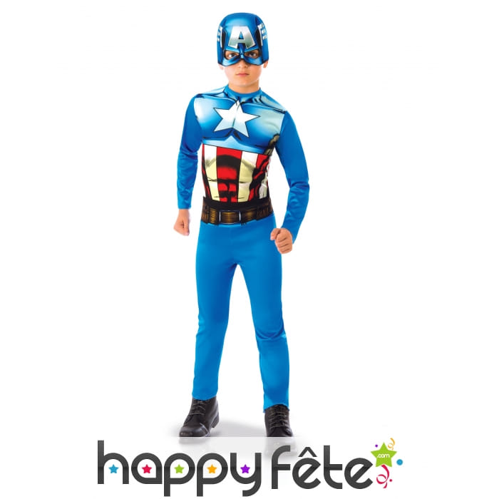 Tenue de Captain America pour enfant, classique