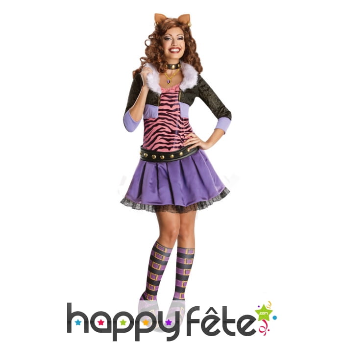 Tenue de Clawdeen Wolf pour femme, Monster High