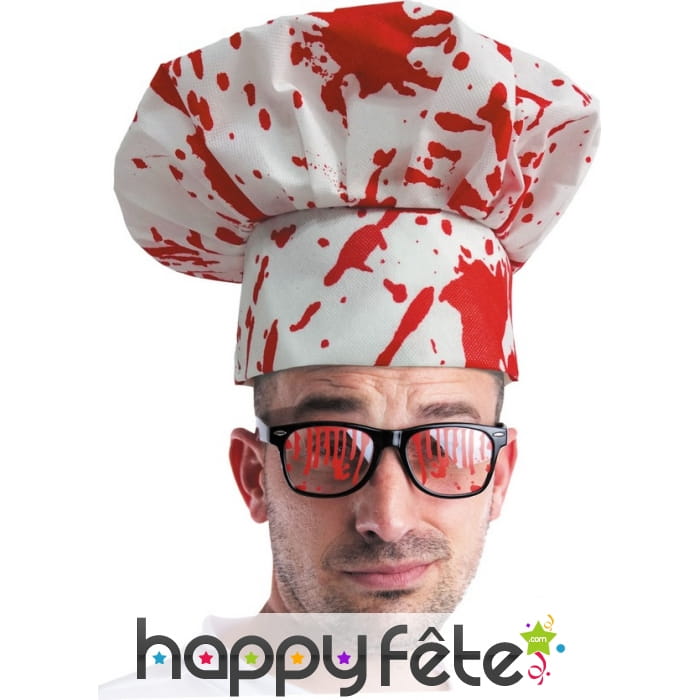 Toque de cuisinier tâchée de sang