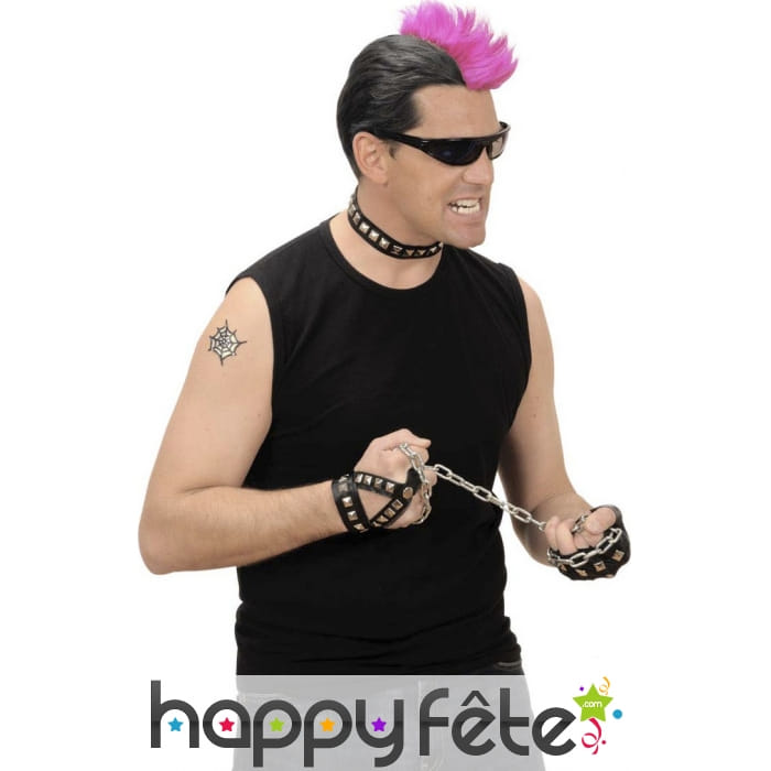 Tour de cou, bracelet et bracelet bague de rocker