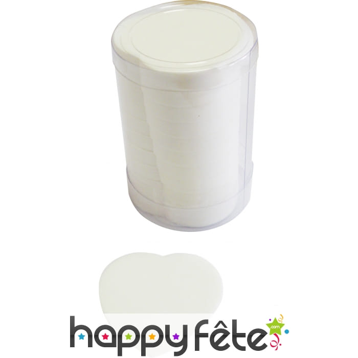 Tube de confettis coeur blanc