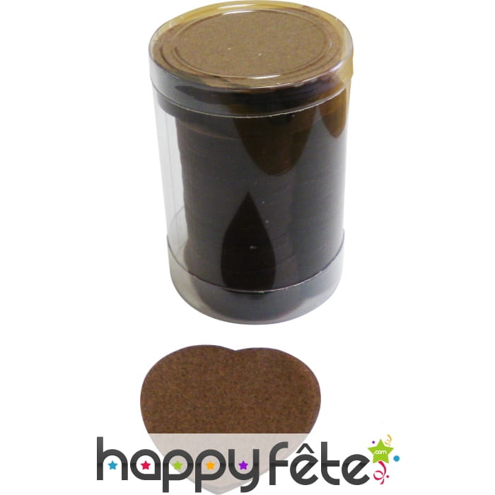 Tube de confettis coeur chocolat