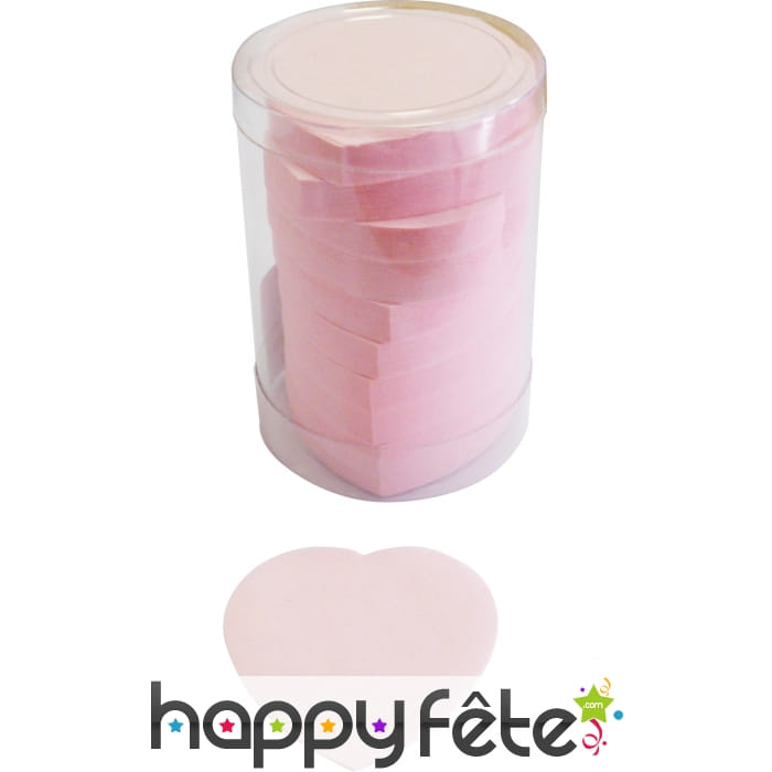Tube de confettis coeur rose