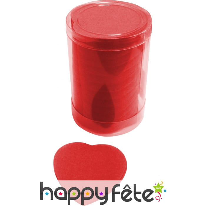 Tube de confettis coeur rouge