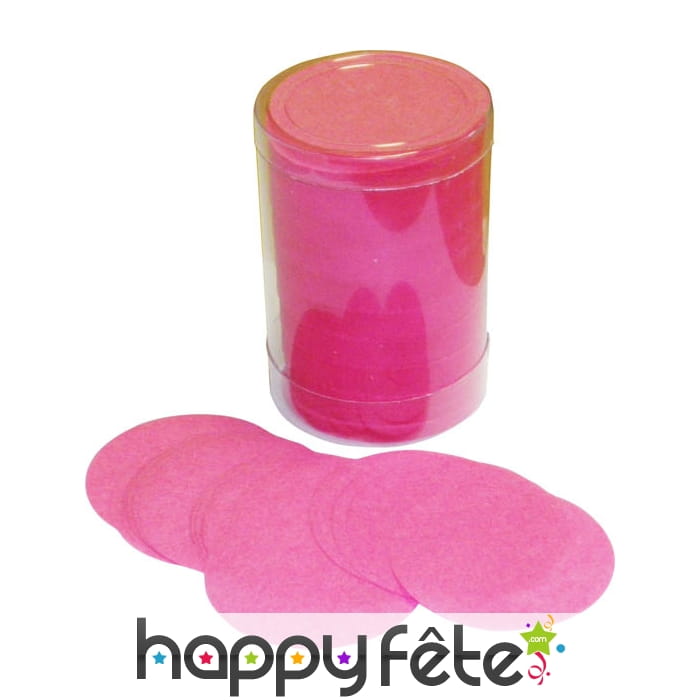 Tube de confettis rond fuschia